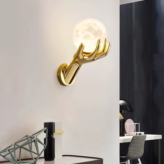 Indoor LED Wall Lamp Creative Decoration for Living Room 110V220V Study Corridor Modern Resin Glass Bedside Wall Lights